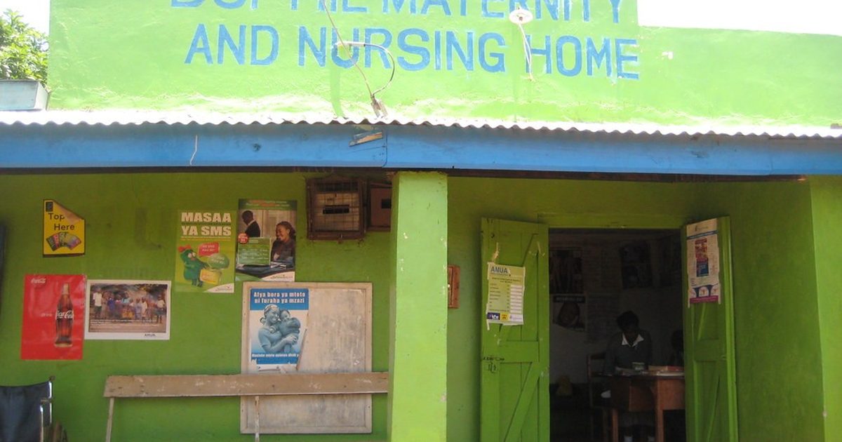 Entrance of a small maternity and nursing home clinic in Kenya