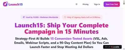 Launch15 - Marketing Campaign Generator - Marketing Automation Platform project screenshot